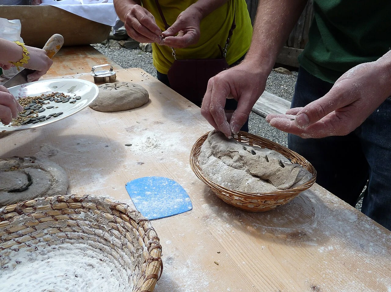 Modern bread dough illustrates grain processing; it is not a reconstruction of Hittite bread.