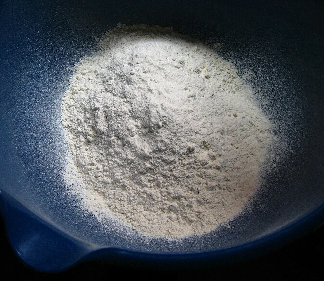 Wheat flour, an ingredient of dough-based foods.