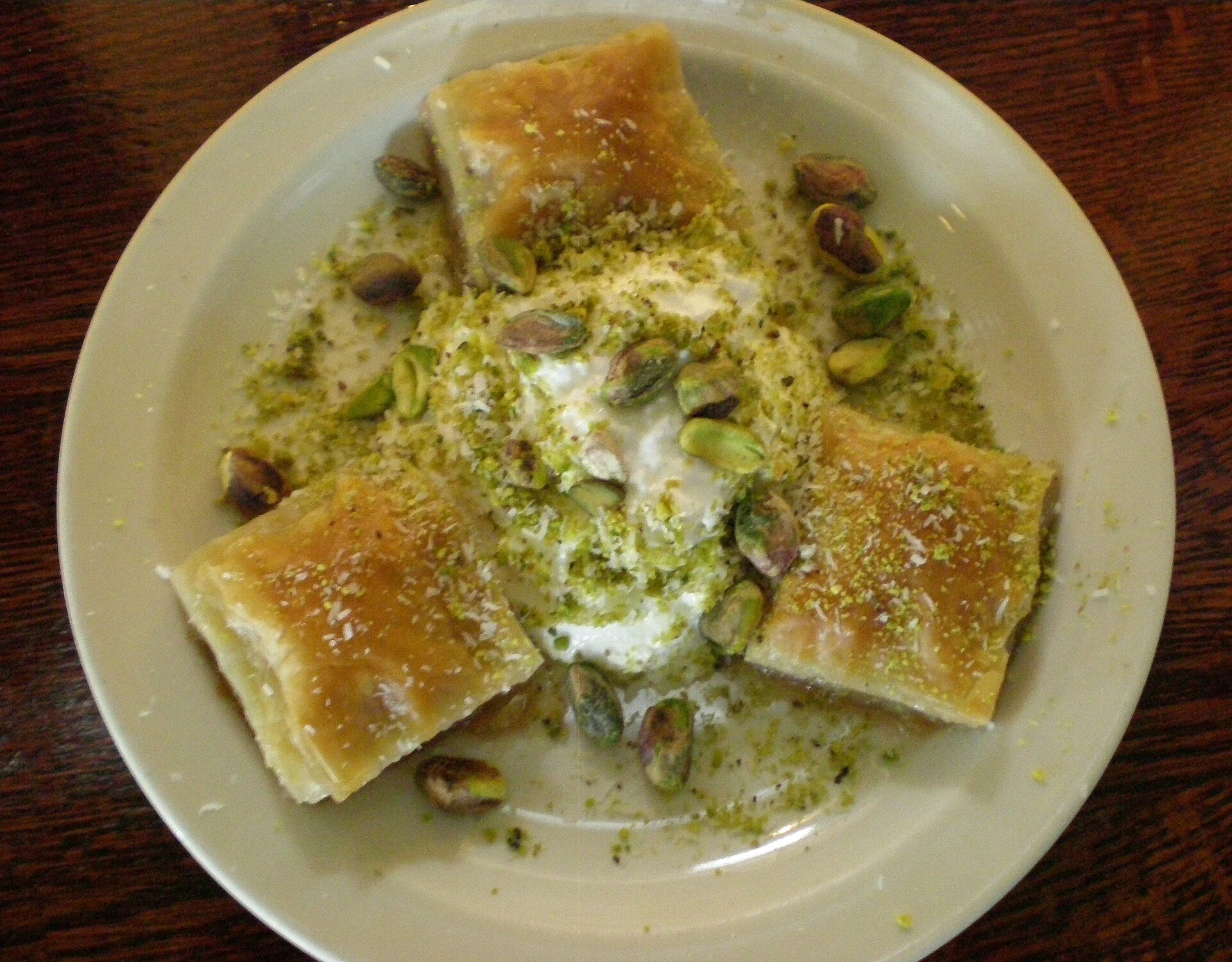 Baklava, a contemporary example from Turkish cuisine.