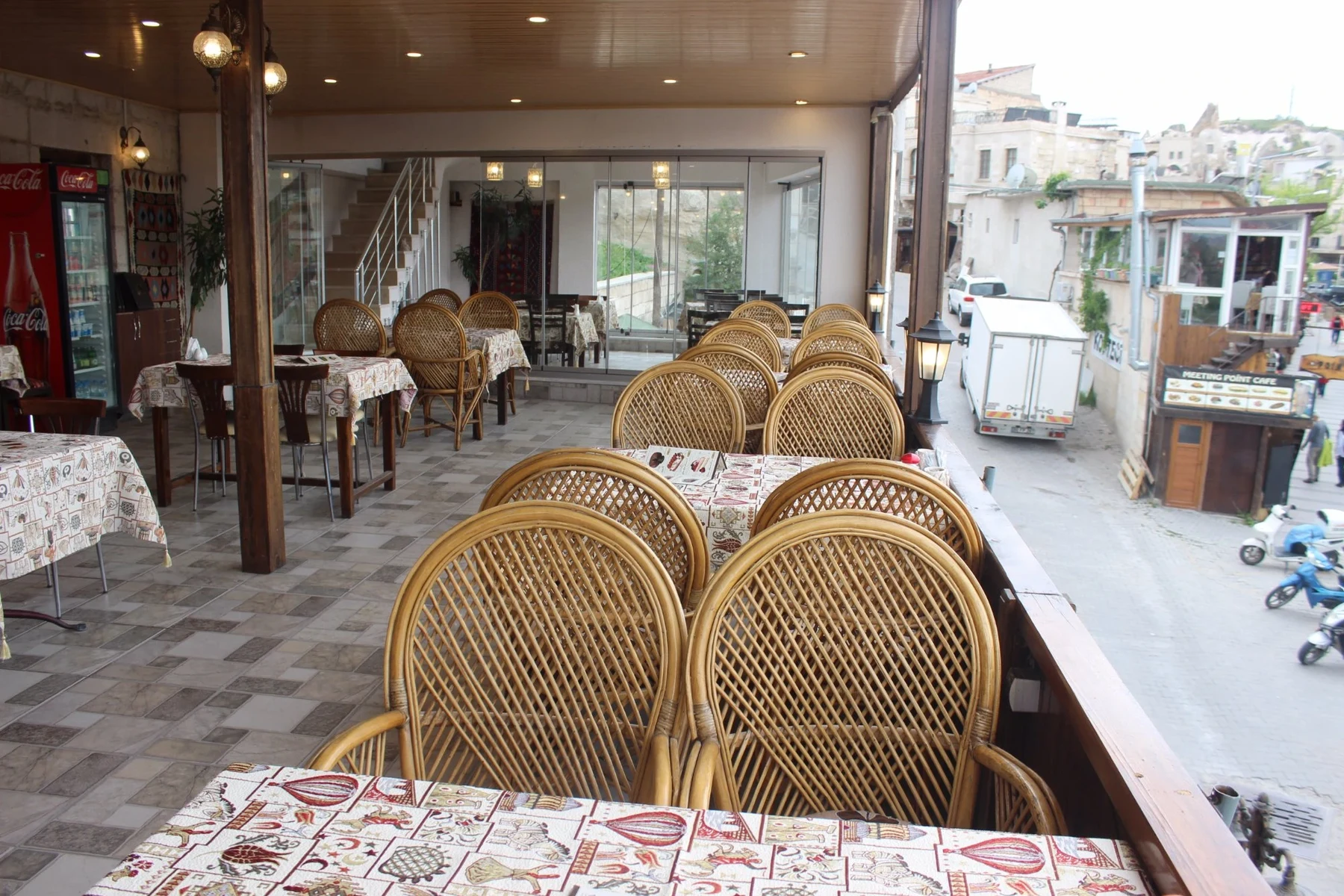 Covered restaurant terrace at Seyr-ü Sefa Cafe & Restaurant, Göreme