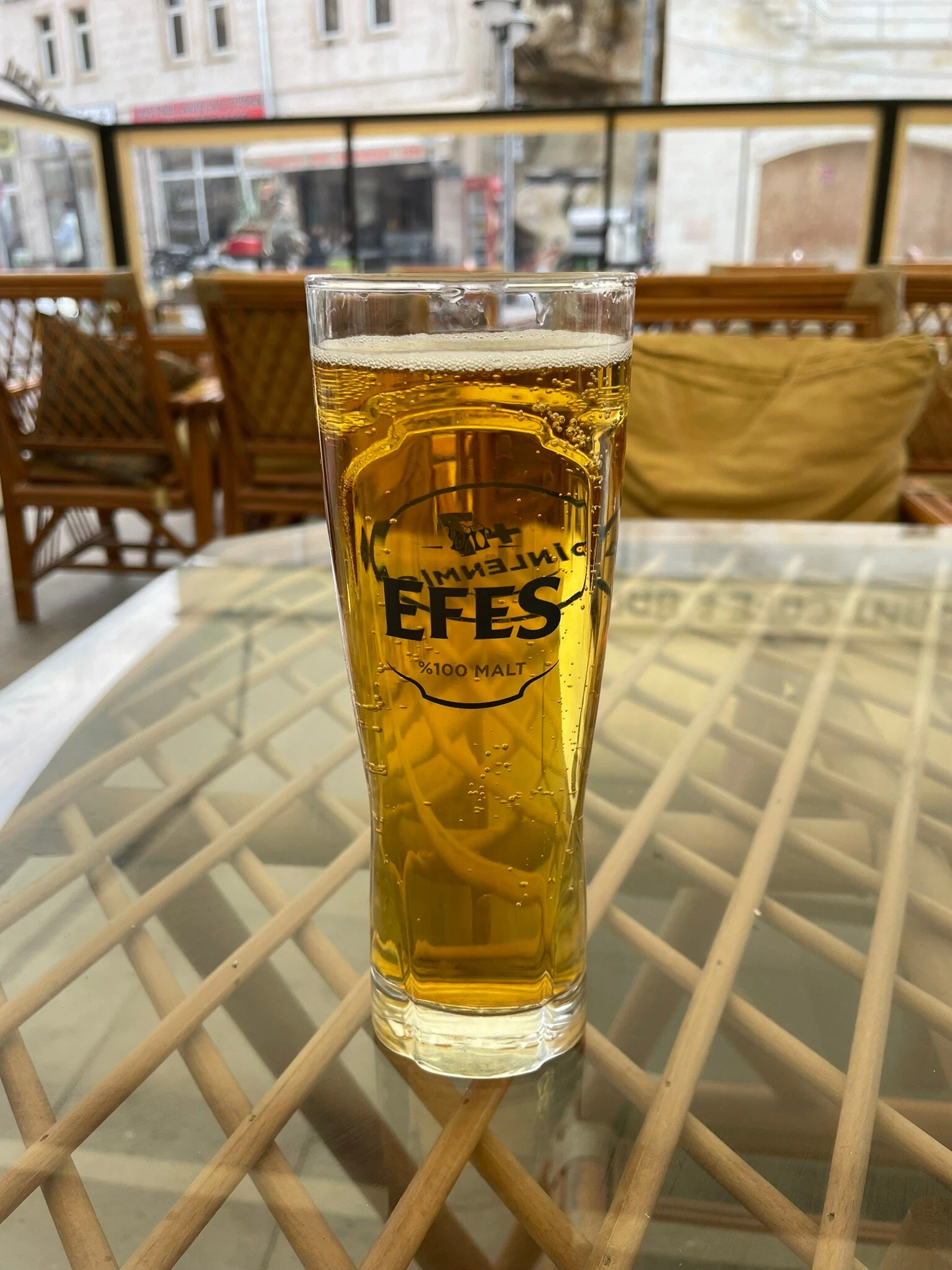 A drink at Hiva Terrace Cafe in Mustafapaşa