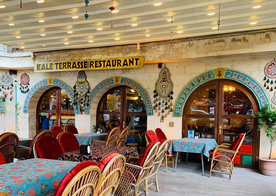 Kale Terrasse Restaurant Since 1983 in Göreme — covered terrace dining area