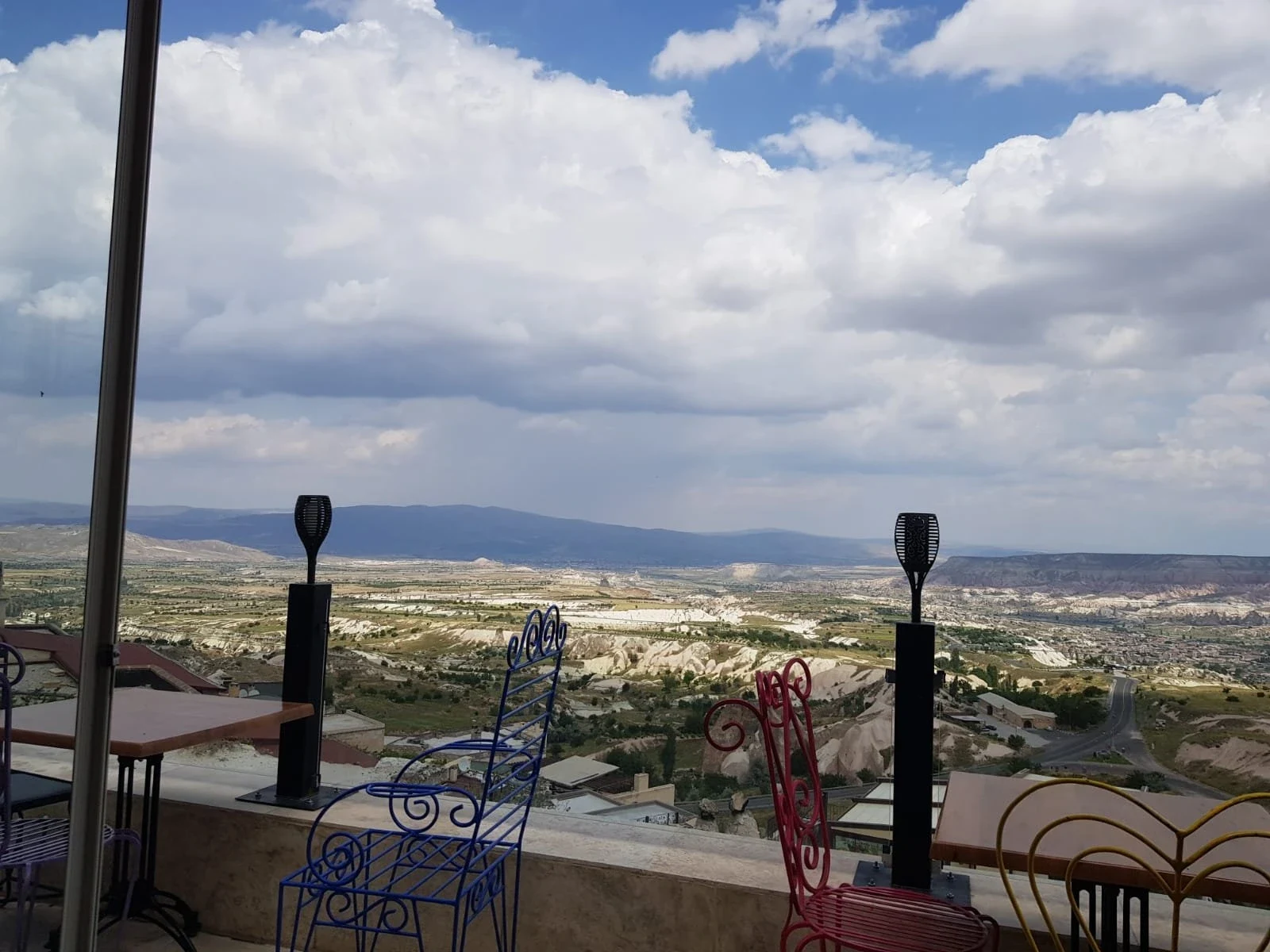 Terrace overlooking the Cappadocian valleys at Janti Cafe & Restaurant, Uçhisar