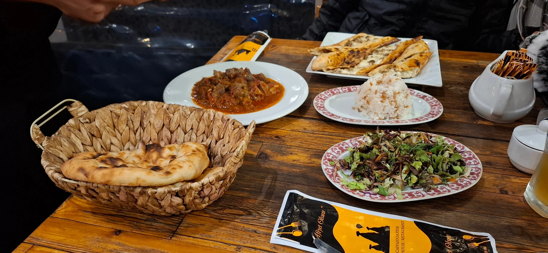 A meal served at Cappadocia Pide House & Restaurant in Göreme