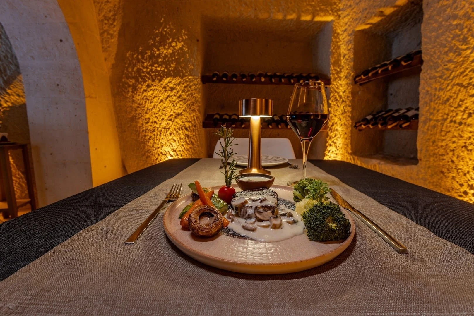 Sinasos Wine House & Restaurant — Sinasos Wine House stone dining room