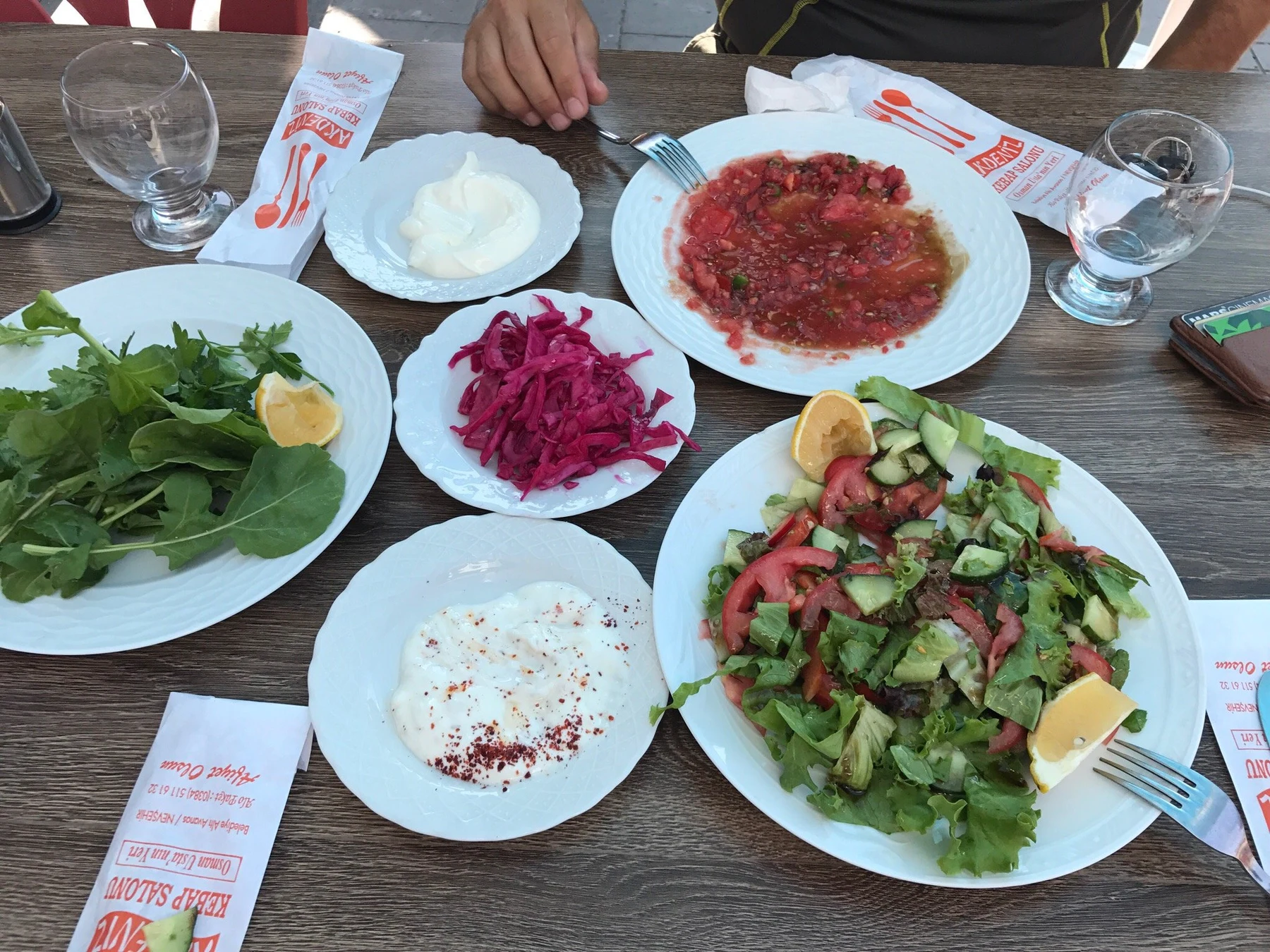 Meze table at Akdeniz Kebab Salonu in Avanos