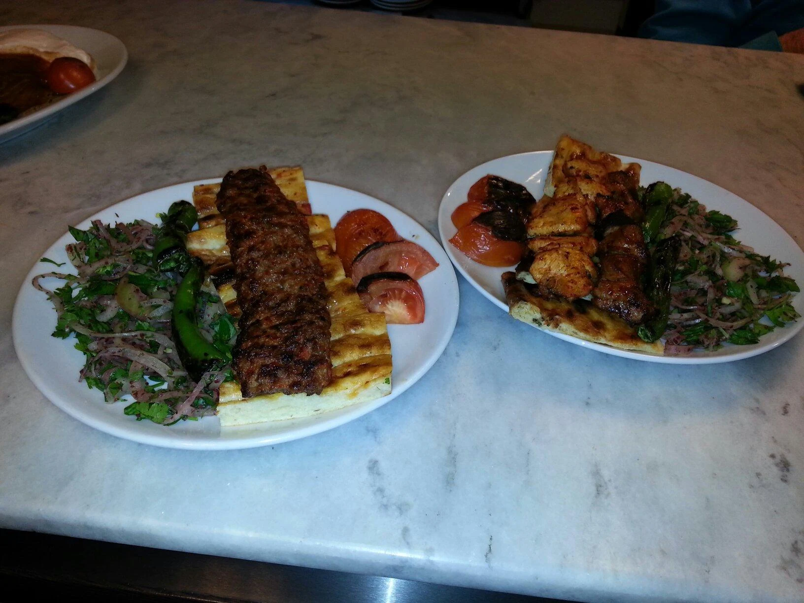 Kebabs served at Hacıbaba Restaurant in Nevşehir
