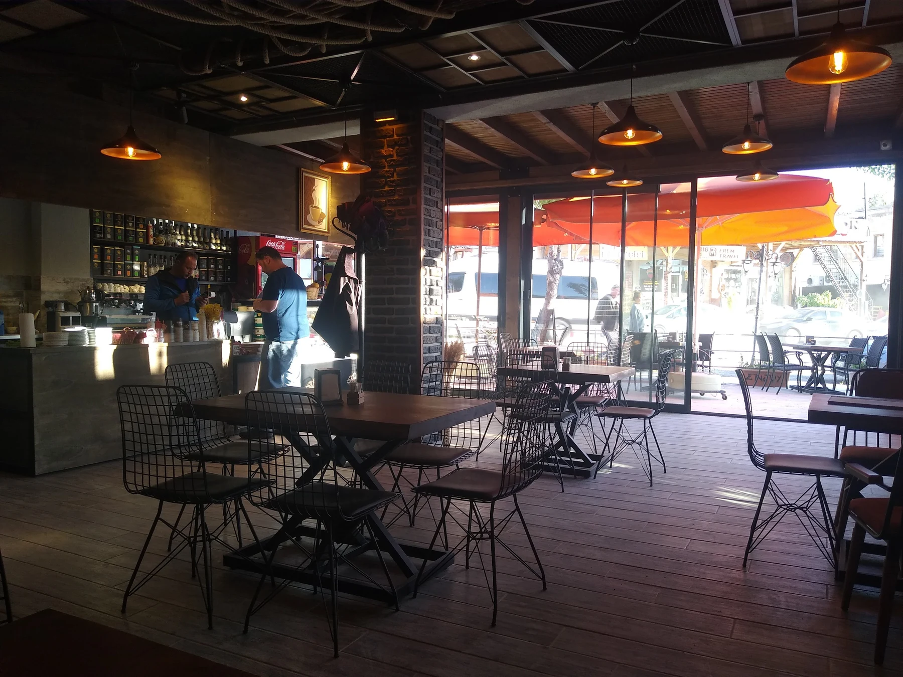 M&M Cafe — Café interior and terrace