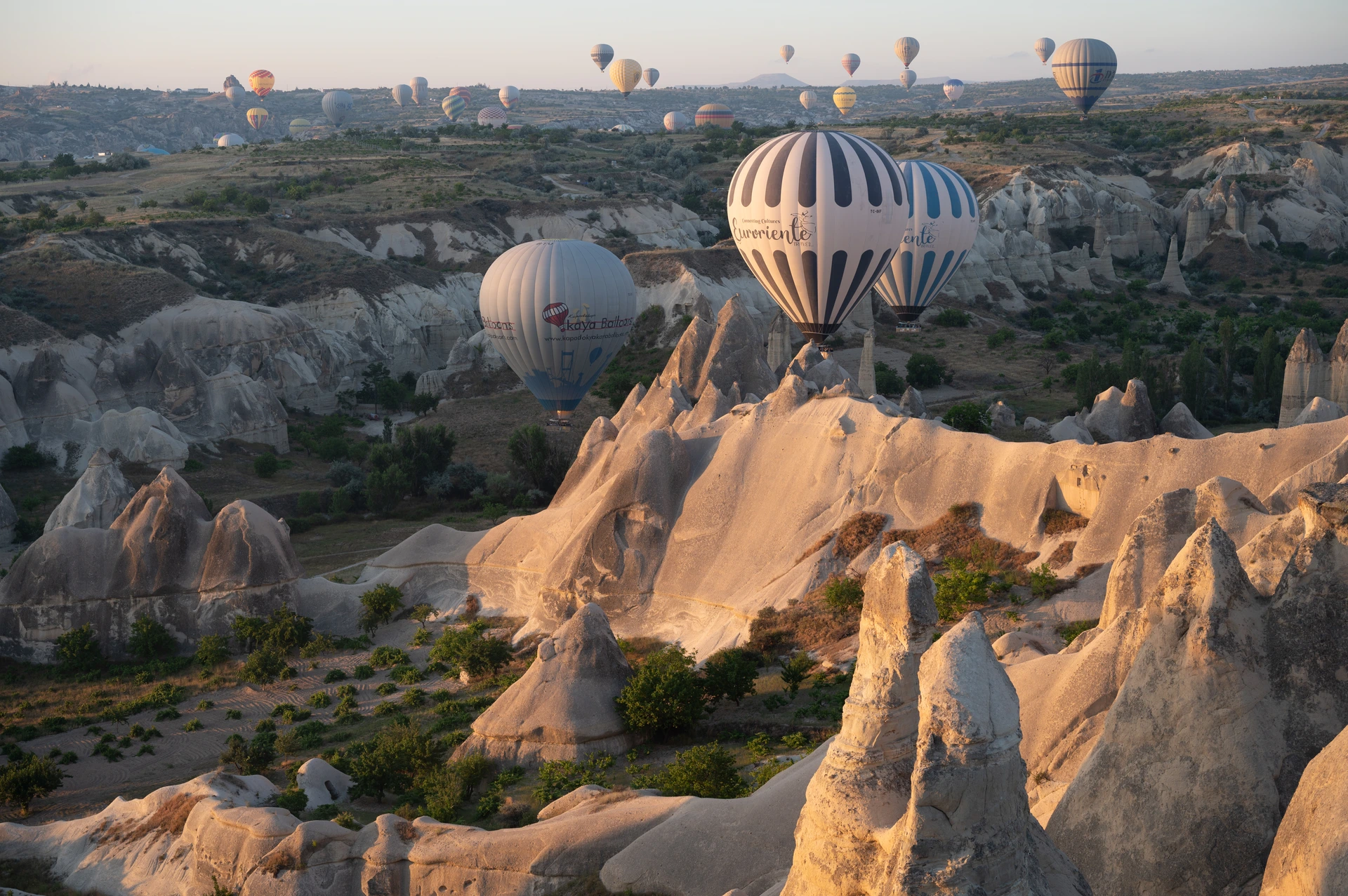Hot air balloons near Göreme